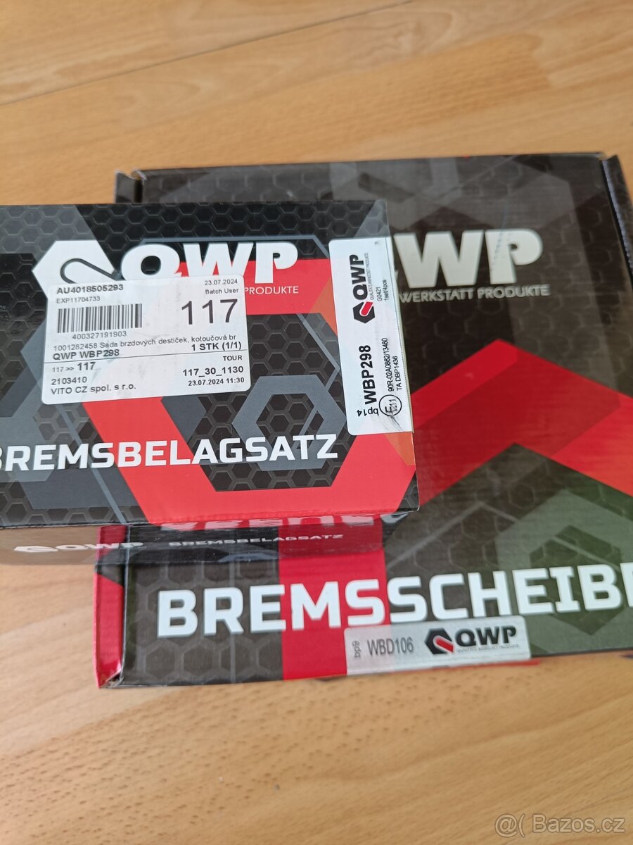 Prodám brzdové destičky i kotouče