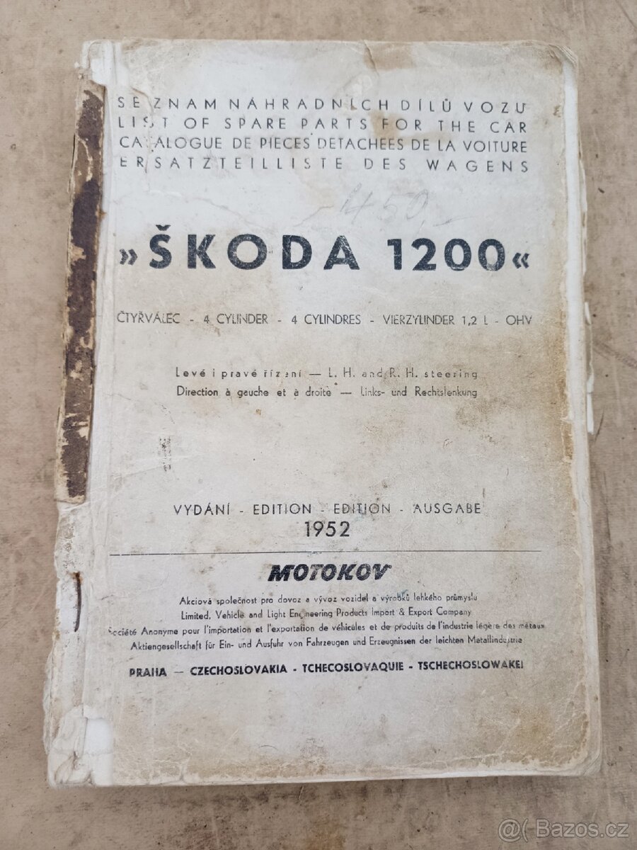 Škoda 1200 (Sedan)-katalog náhr. dílů