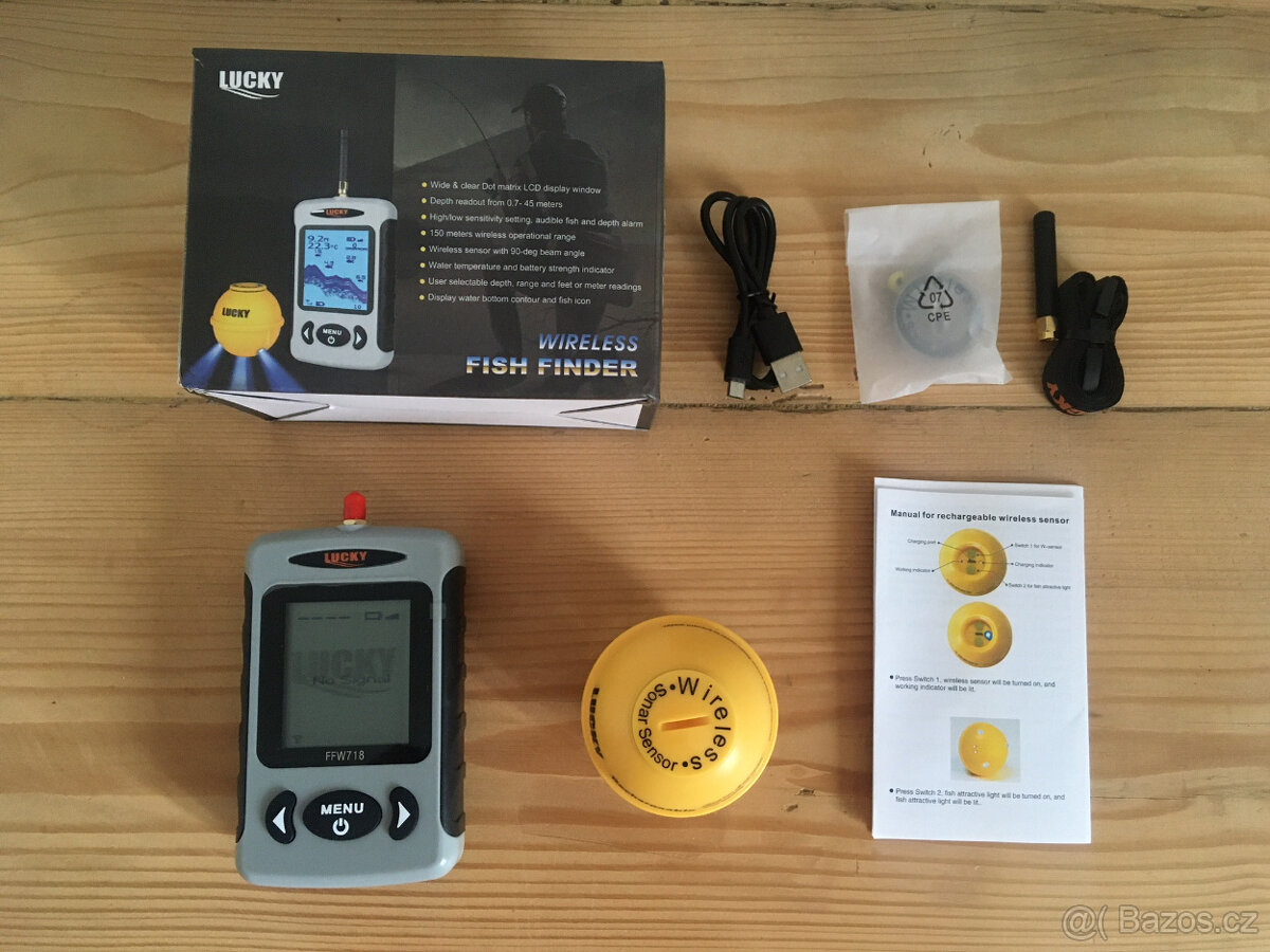 Bezdrátový nahazovací sonar/echolot 150m-nepoužitý