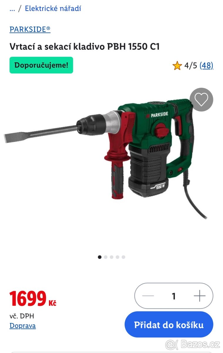 Vrtací a sekací kladivo PBH 1550 C1