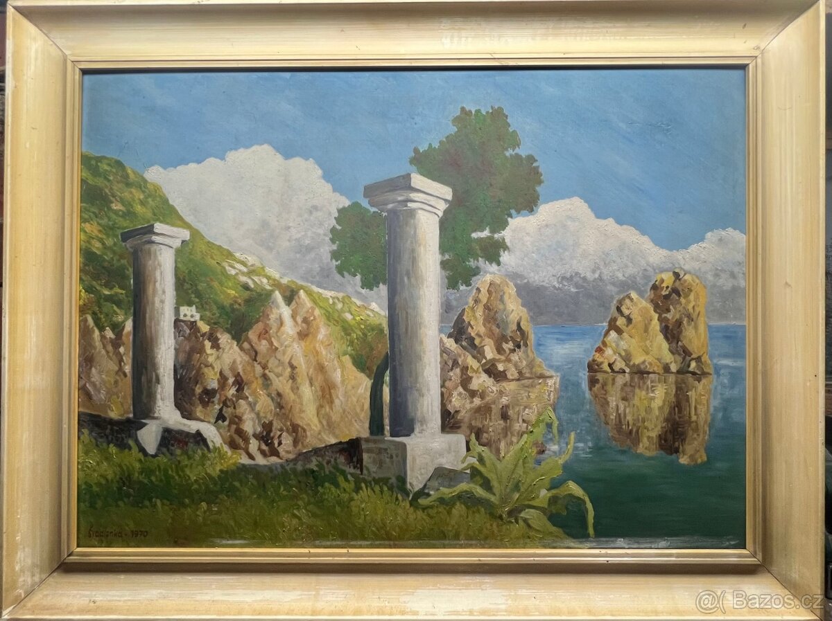 Obraz Krajina s antickými sloupy Švadlenka, 1970