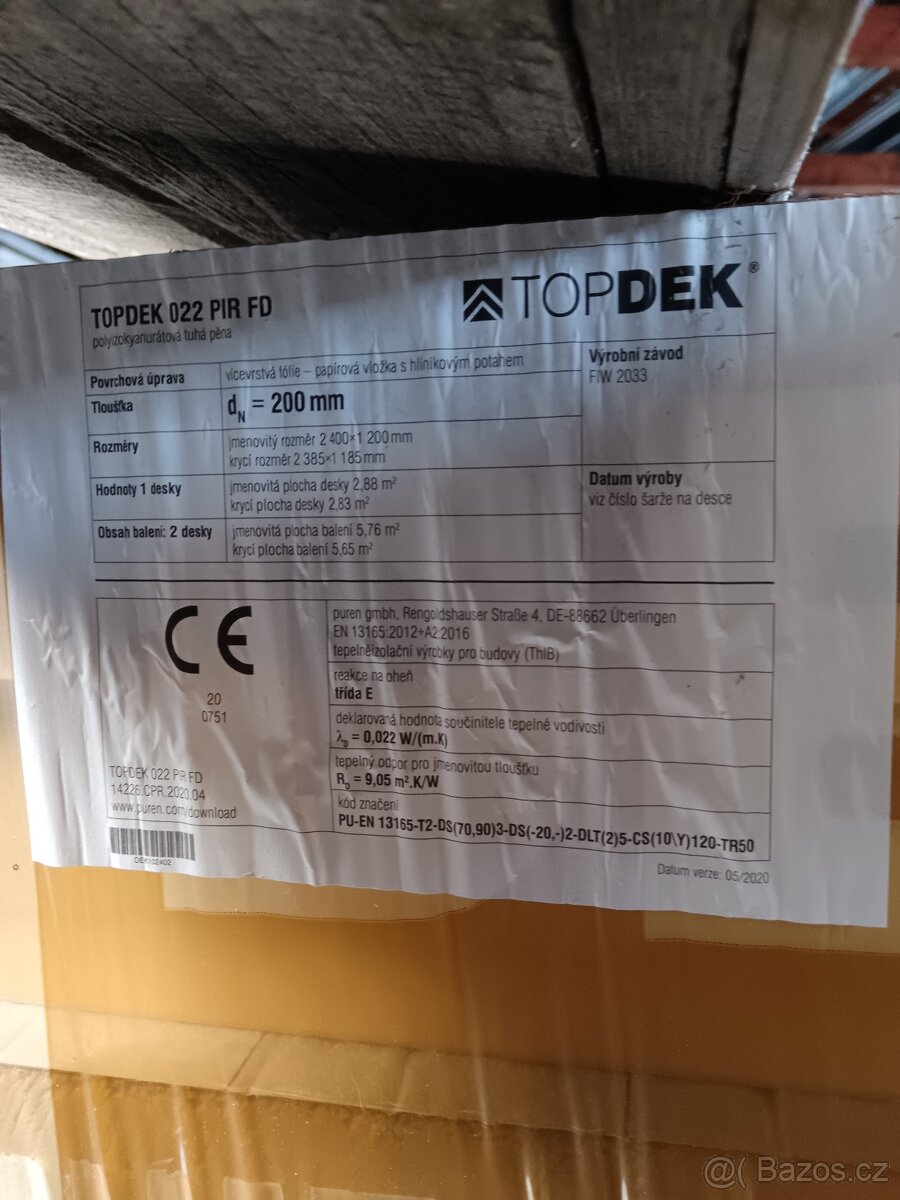 nadkrokevní izolace Topdek