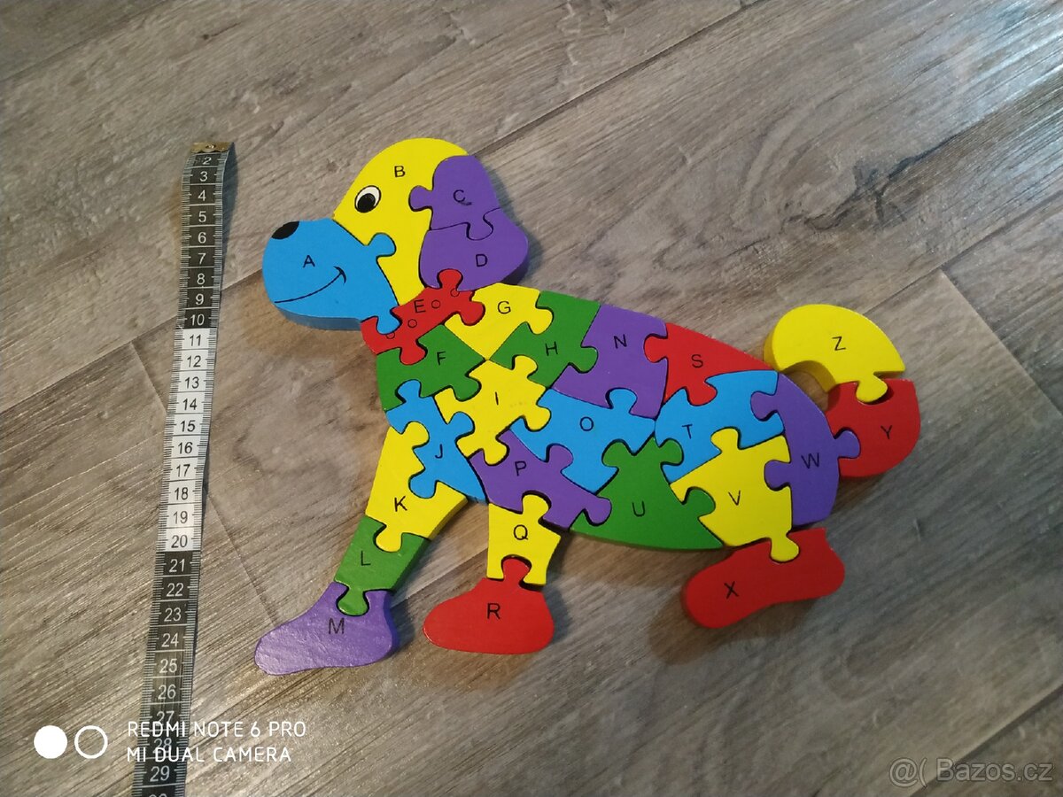 Dřevěné puzzle pejsek