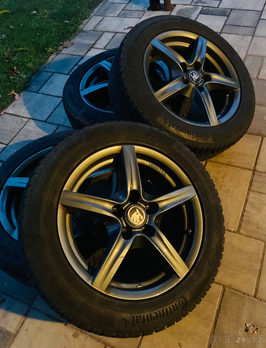 Atraktivní alu sada Škoda 205/55 R16, velmi pěkná