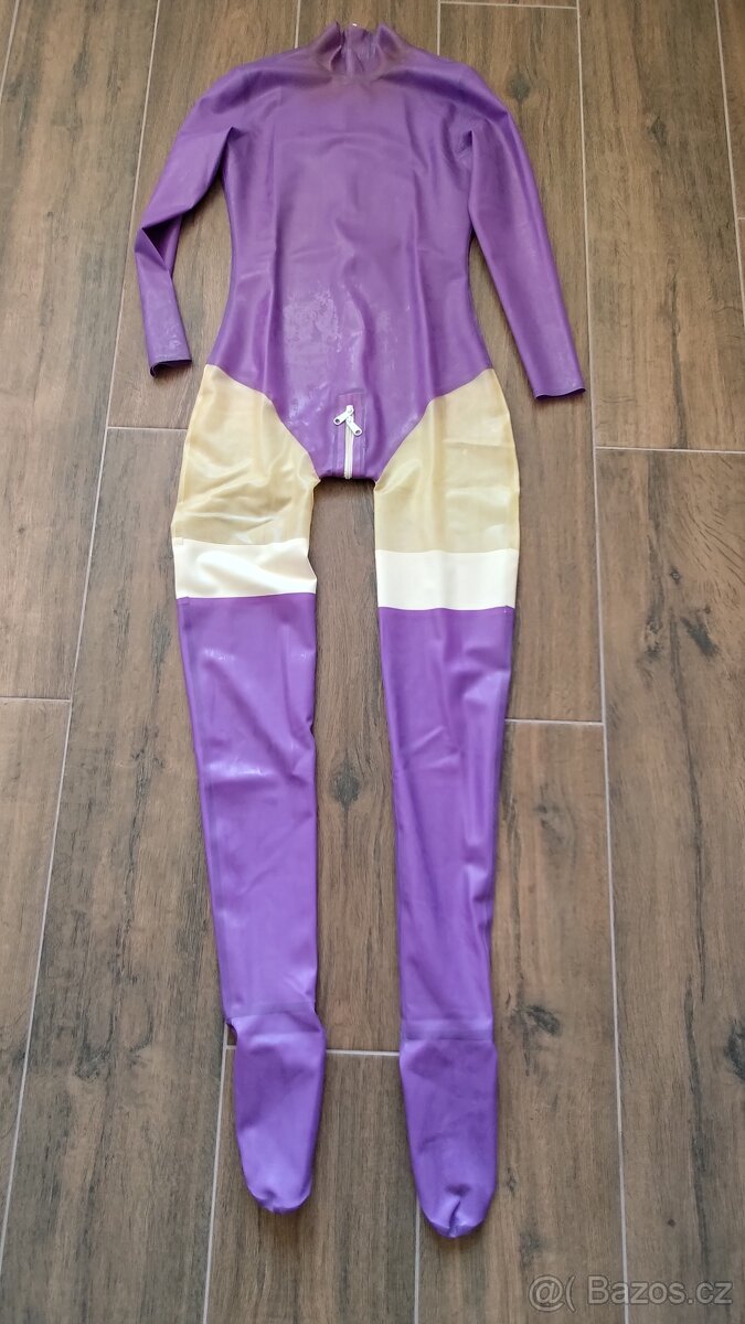 Latexovy catsuit - fialový