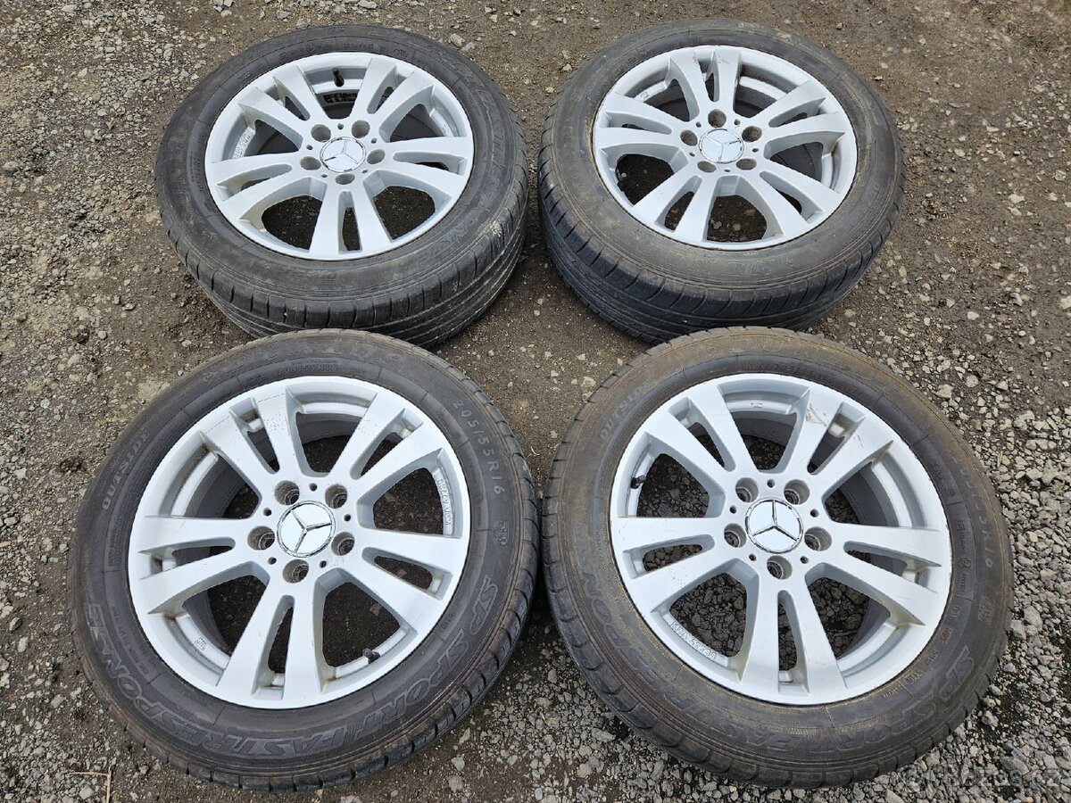 Alu kola Mercedes 16" 5x112 letní pneu 205/55 R16