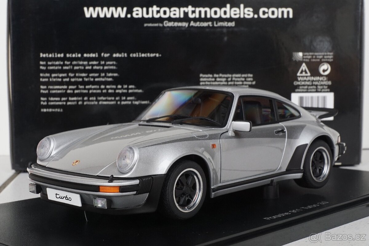 1:18 Autoart Porsche 911 3.0 Turbo Silver Metallic