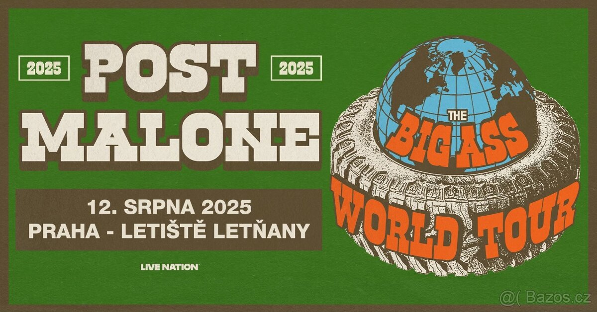 2x Post Malone The BIG ASS WORLD World Tour Praha 12.08.2025