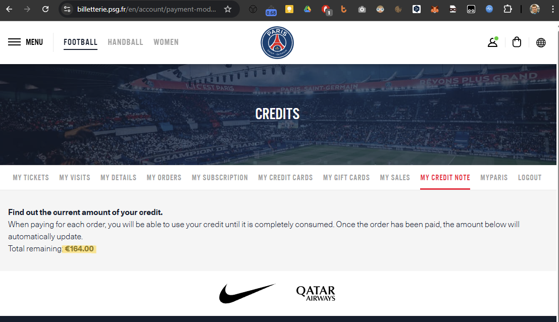 Sleva 25 % na lístky/merch PSG (Paris Saint-Germain)