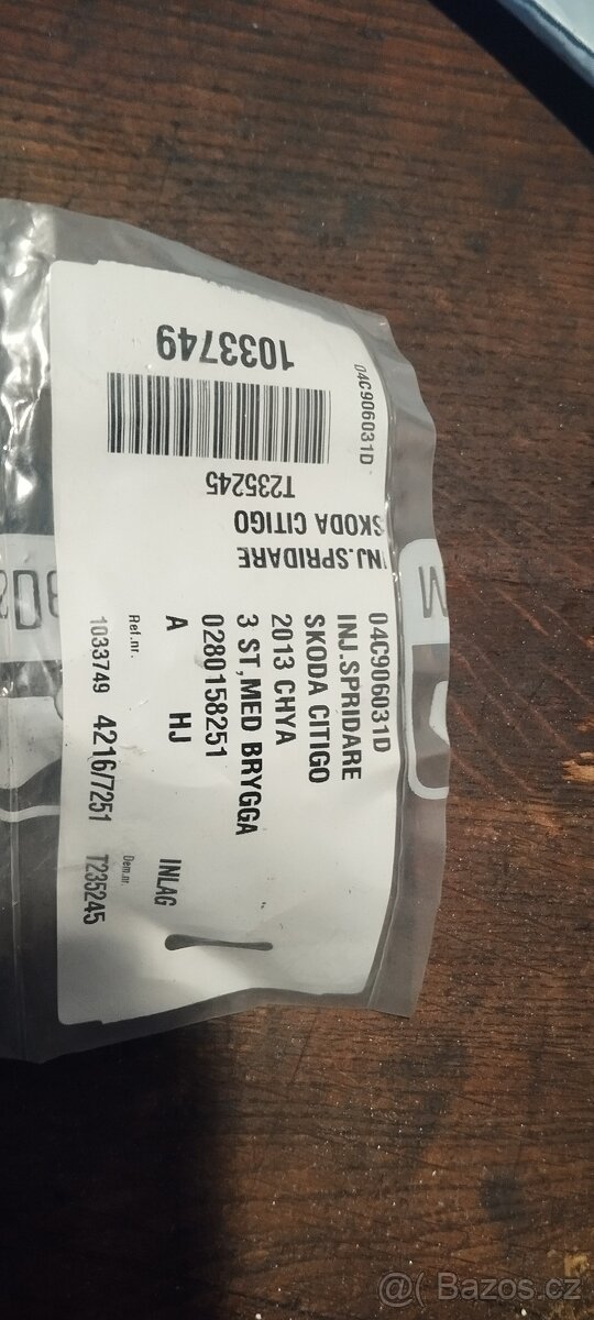 Vstřiky, vstřikovače škoda Citigo