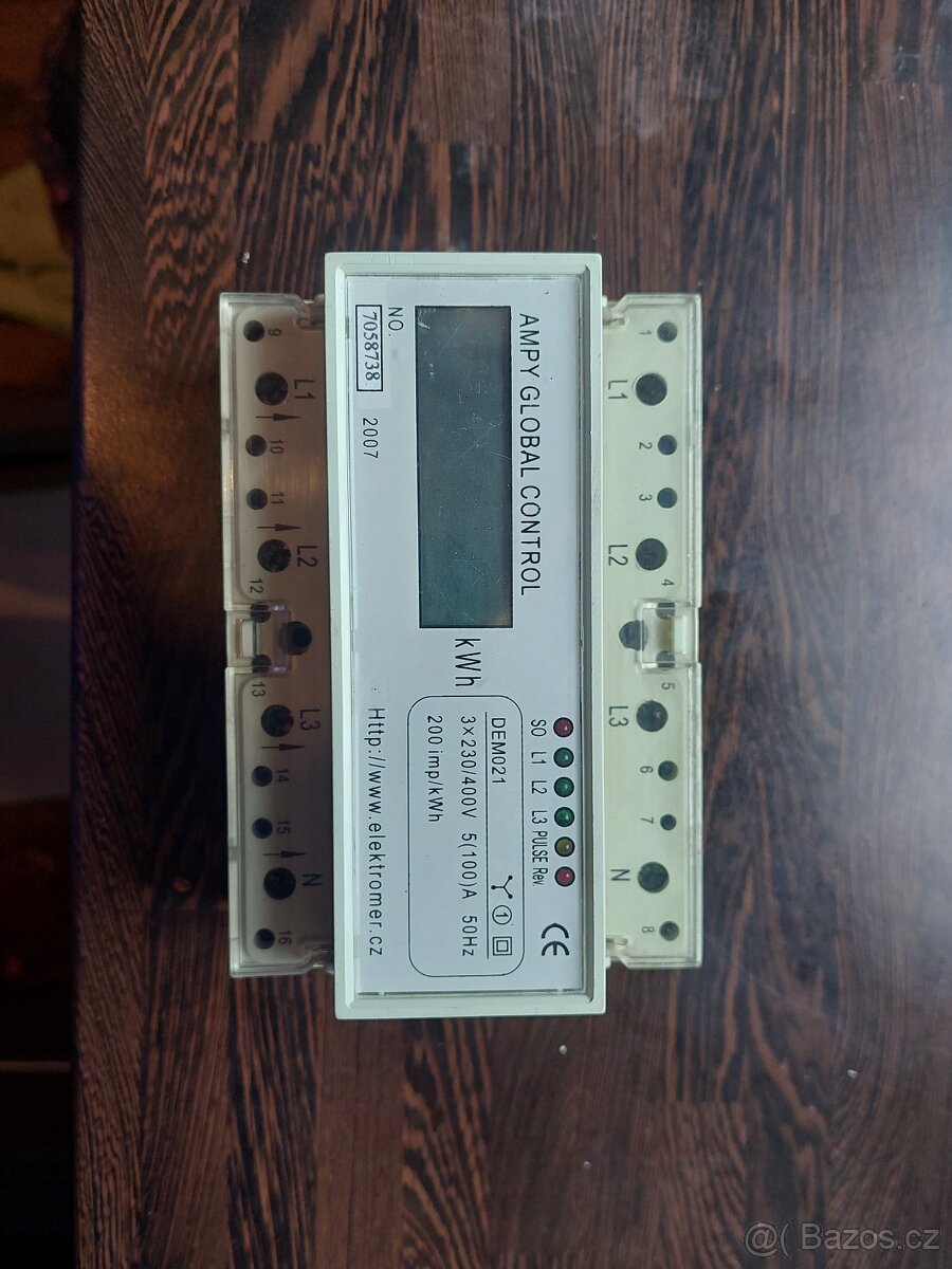 Digitální 3 fázový elektroměr 3x230/400V na DIN lištu 30ks