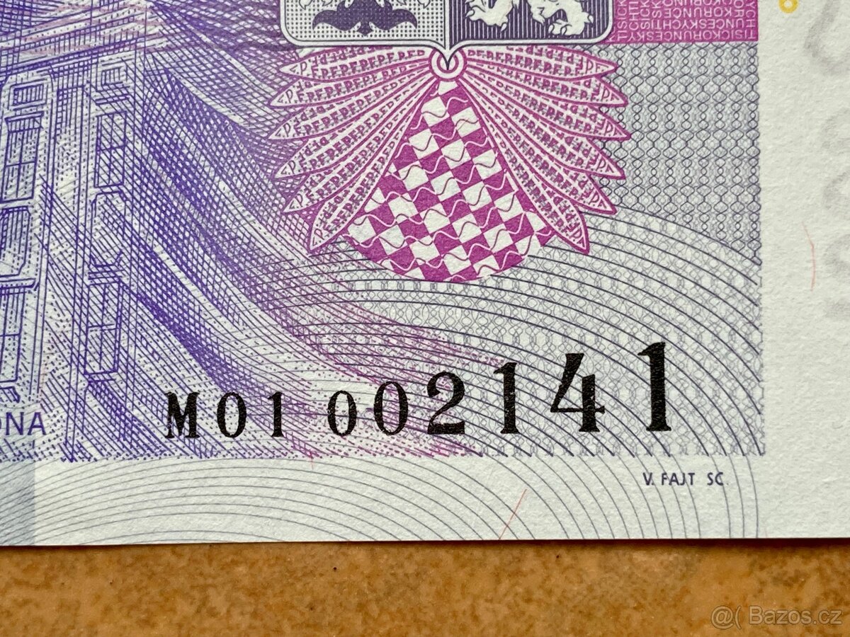 1000 Kč s přítiskem M01