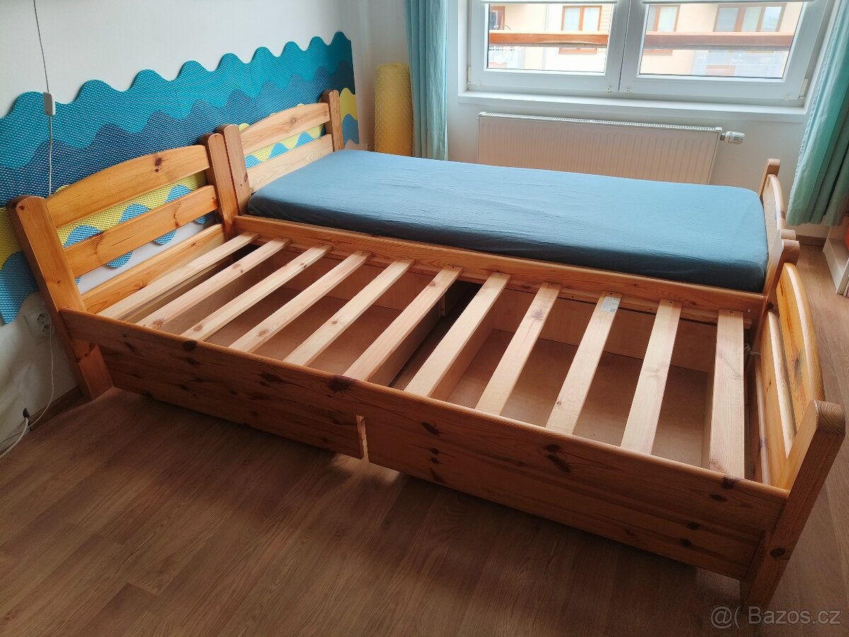 2x stejná dětská postel 80x200 s velkými šuplíky