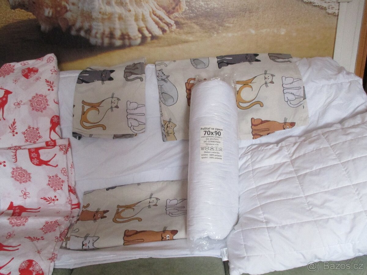 Prošívaná deka 200x220,2 polštáře,povlečení