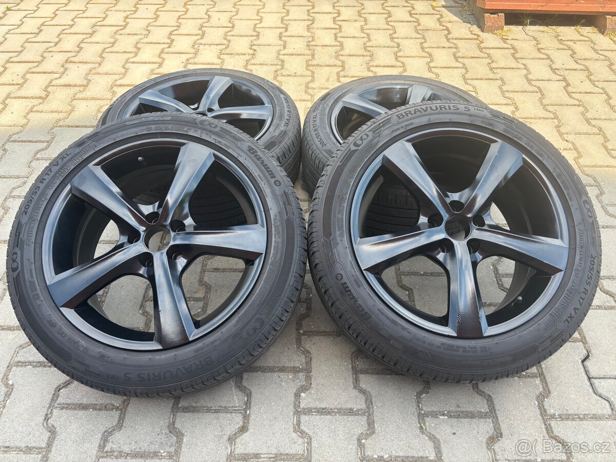 Alu kola 5x100, R17, Barum Bravuris 5 Xl 205/55/17