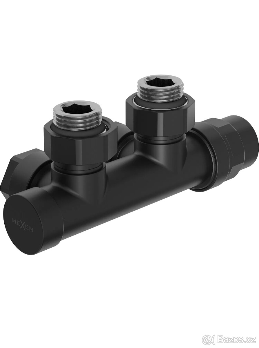 Mexen radiátorový ventil dvouúhový D50, černý