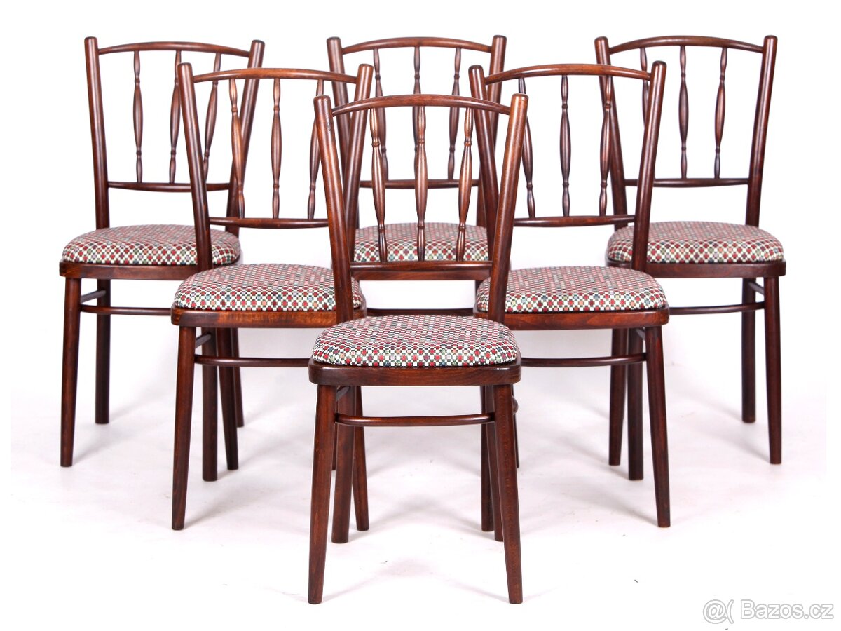 Jídelní židle TATRA , nové čalounění, 6 kusů.