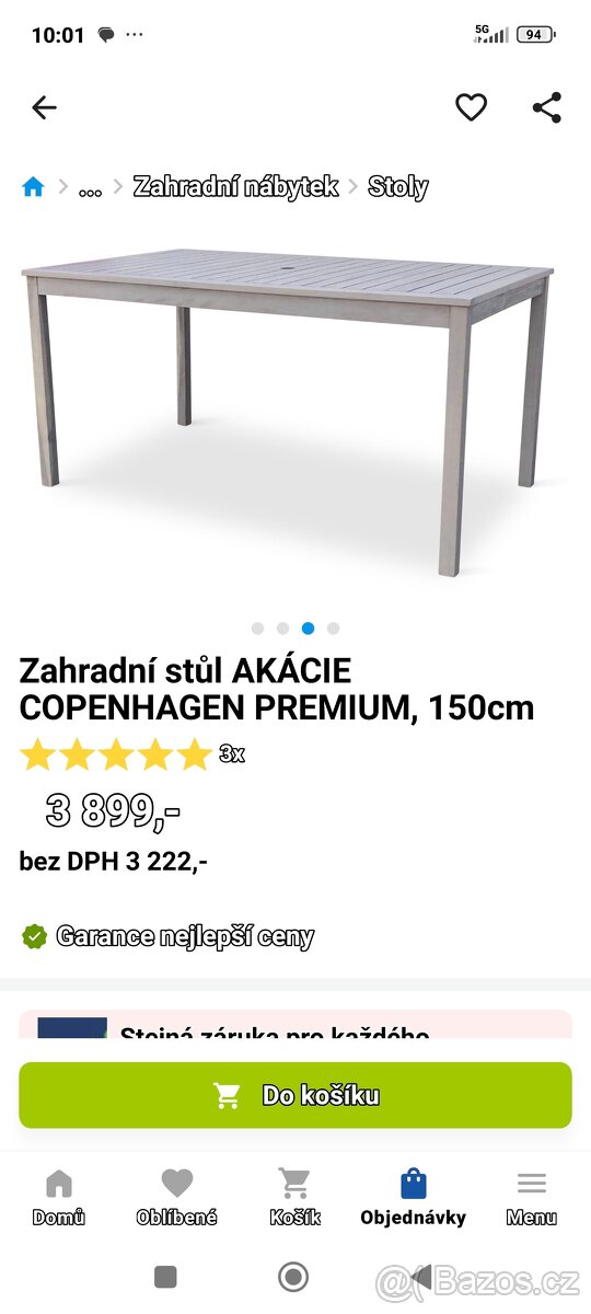 Prodám zahradní stůl dřevěný