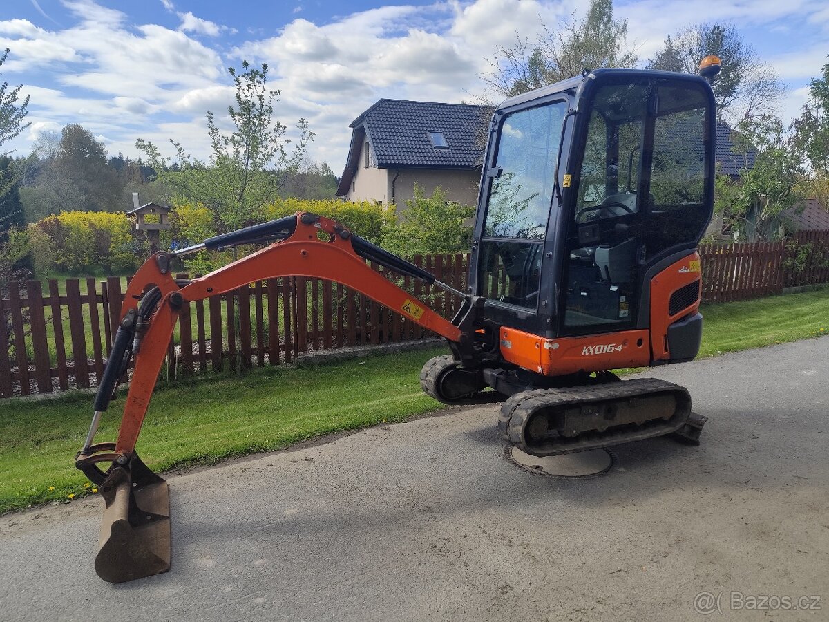Minibagr Kubota KX016-4, rok 2018, 1600mth, roztah. pásy