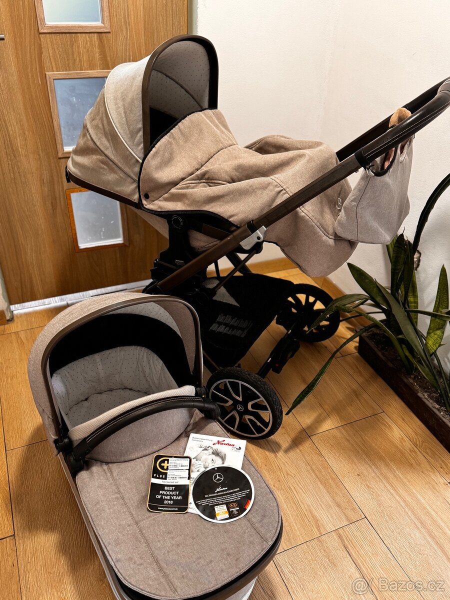 Kočárek Hartan + dětské vajíčko NuNa Pípa