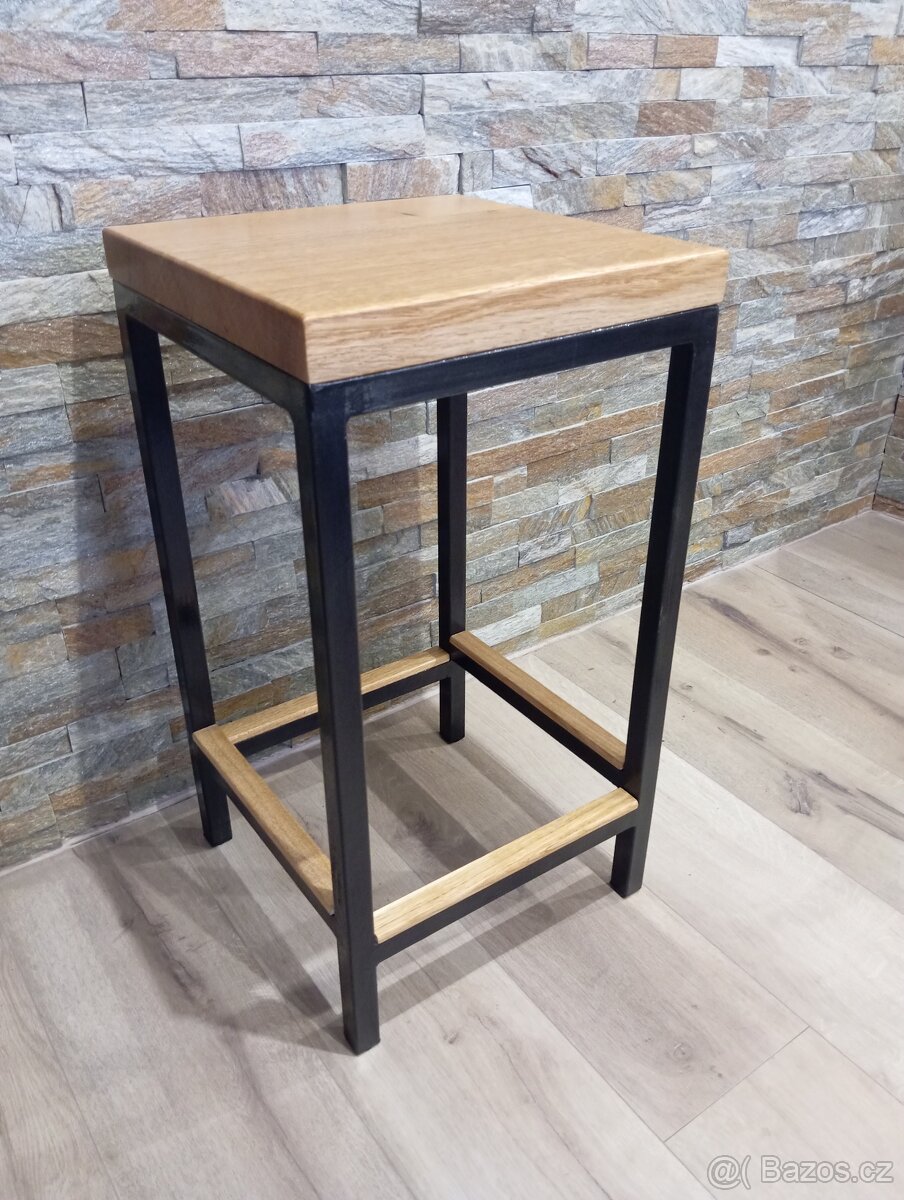 Barová židle dub/kov (4 nohy)