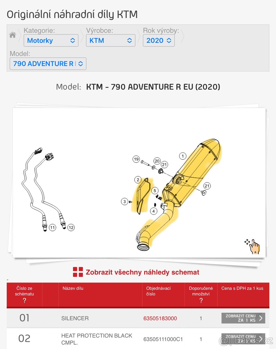 Originální koncovka výfuku KTM 790 Adventure R