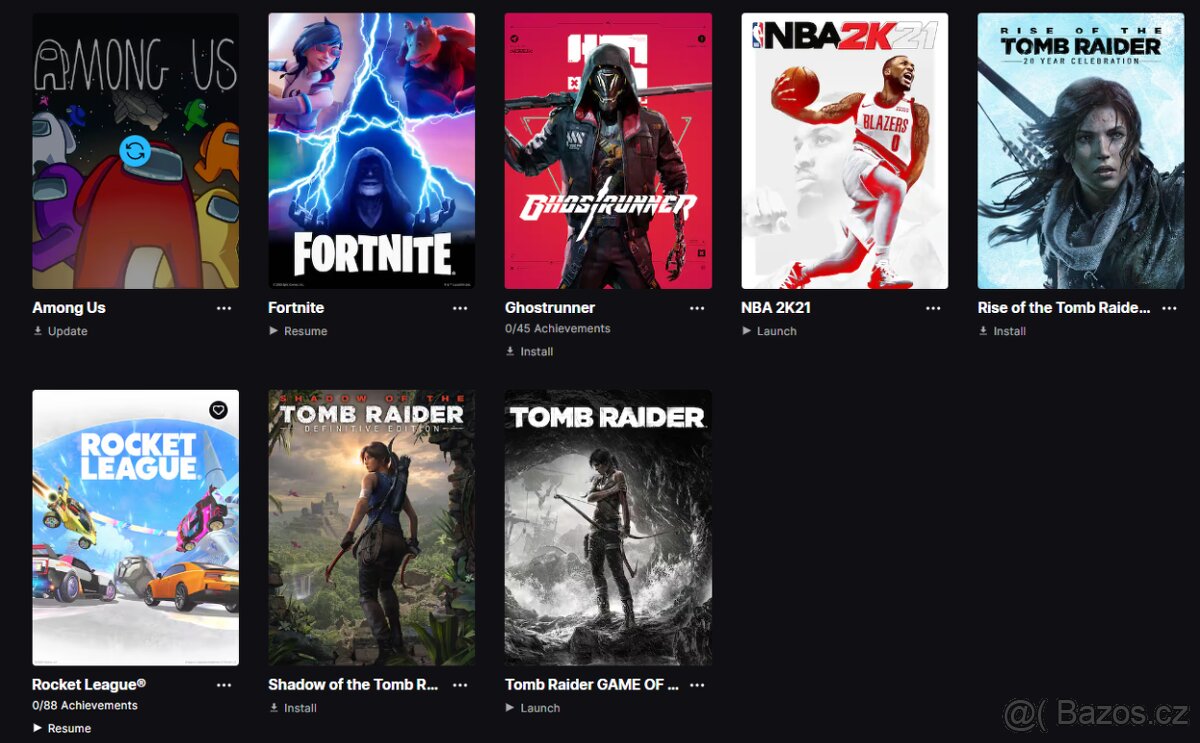 Epic games účet