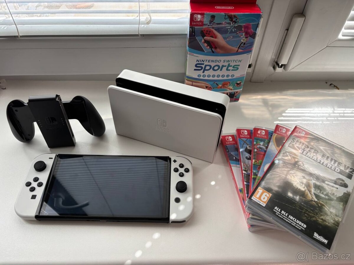 Nintendo Switch OLED v ZÁRUCE do 04/27, Dock, pouzdro, 256GB