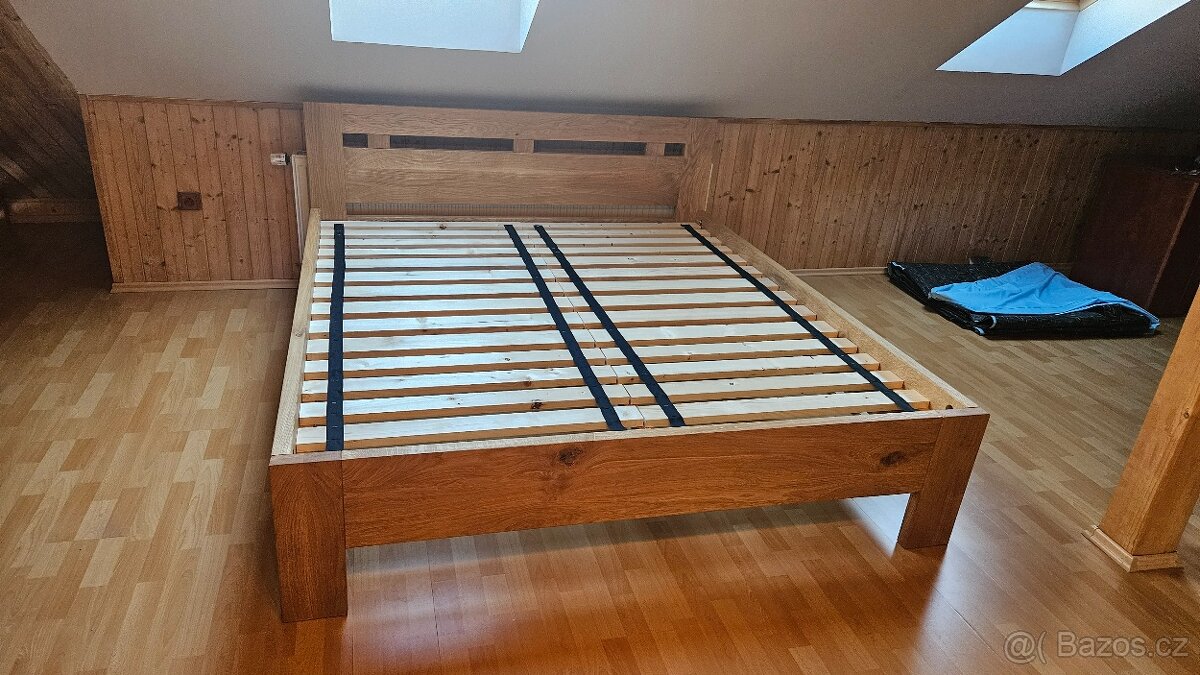 Manželska postel 180x200 - Dub