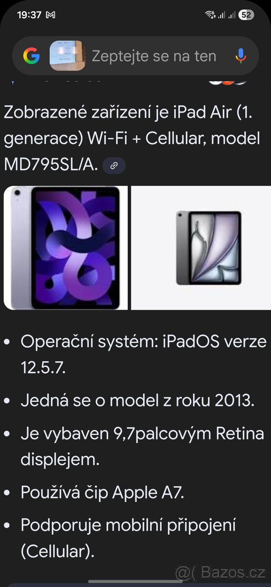 iPad Air - Wi-Fi, Cellular 32GB, Silver ( 1475 )