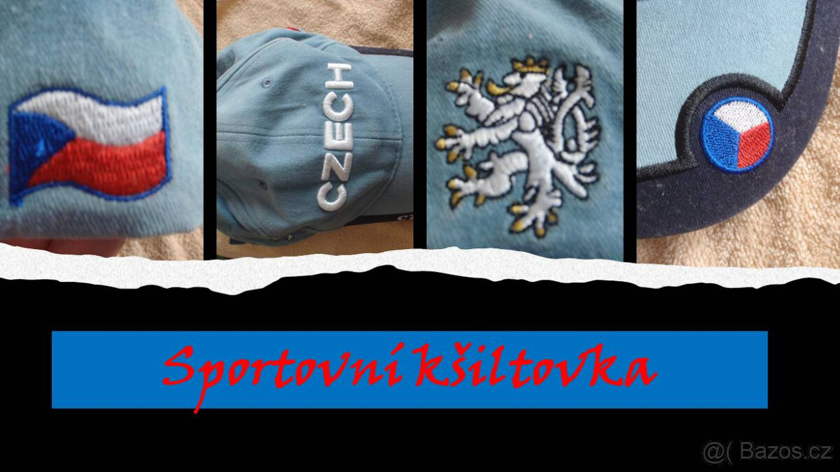 Sportovní kšiltovka s českou vlajkou