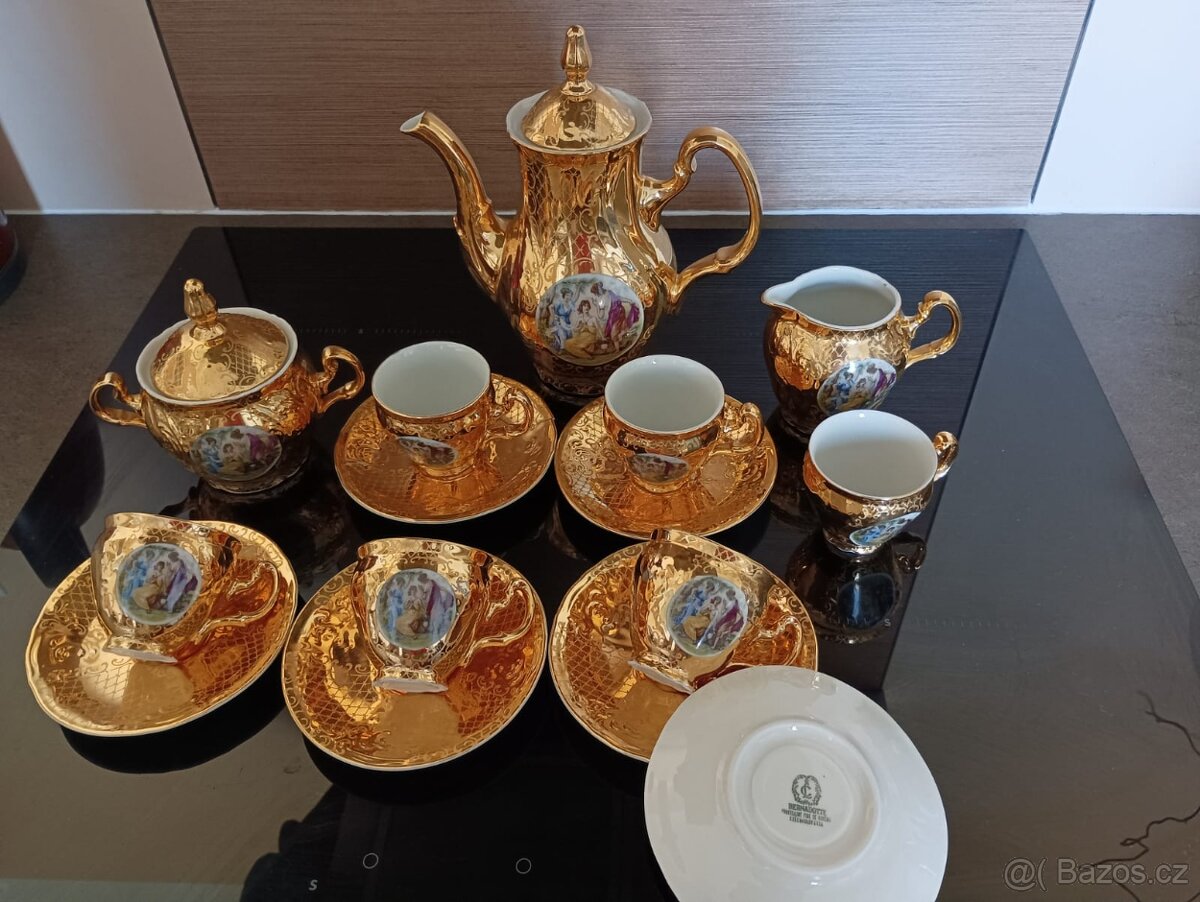 Zlacená kávová souprava BERNADOTTE