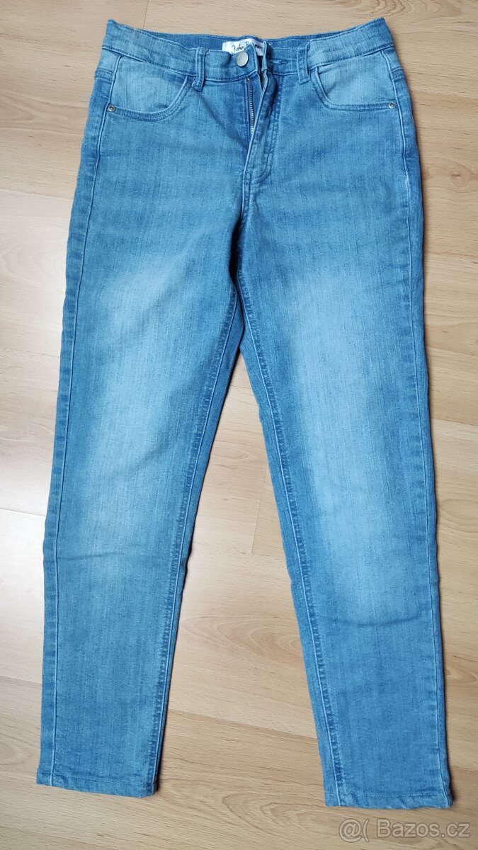 Dívčí zateplené ryflové kalhoty 158