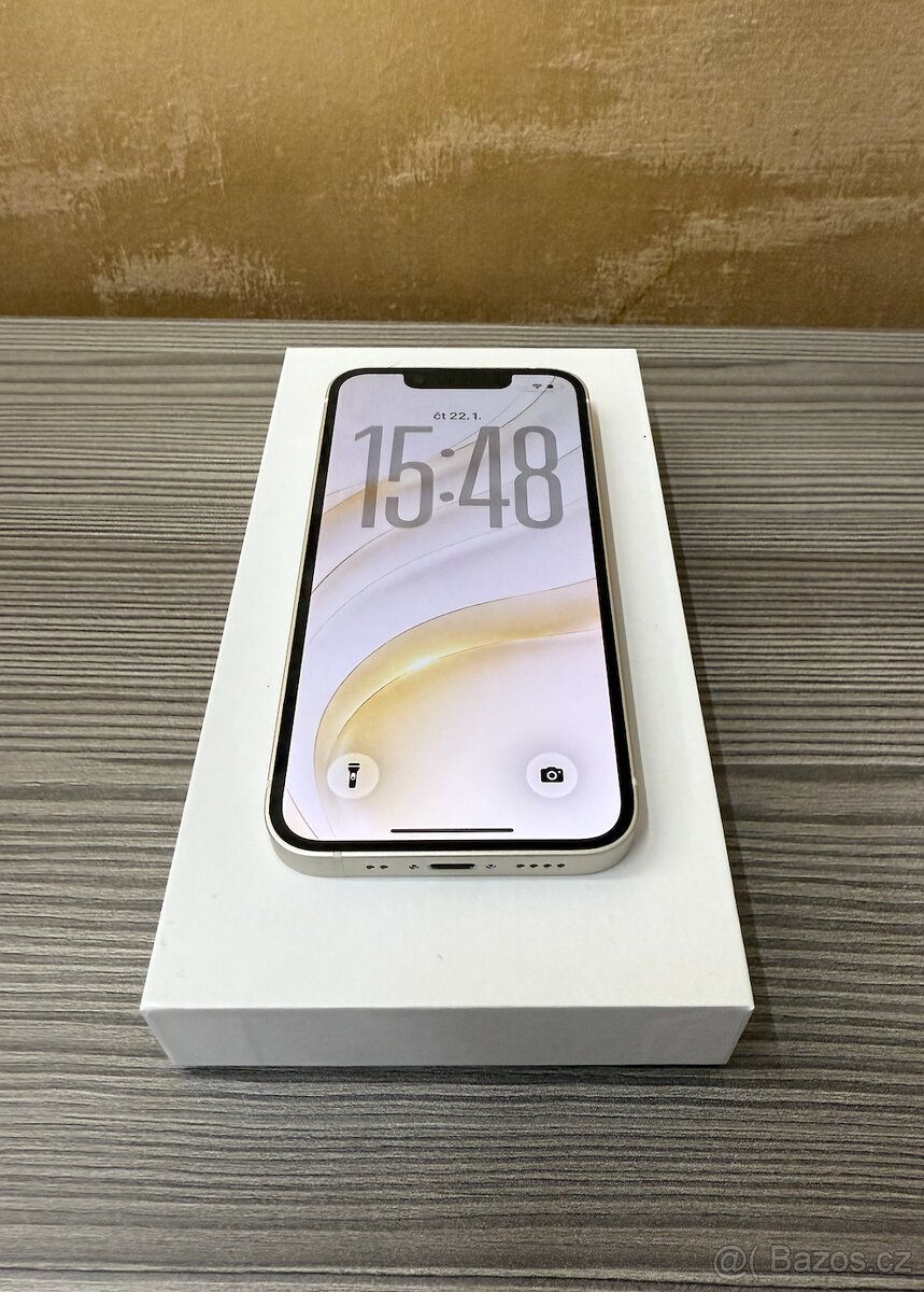 Apple iPhone 13 mini 128GB bílá, baterie 100%