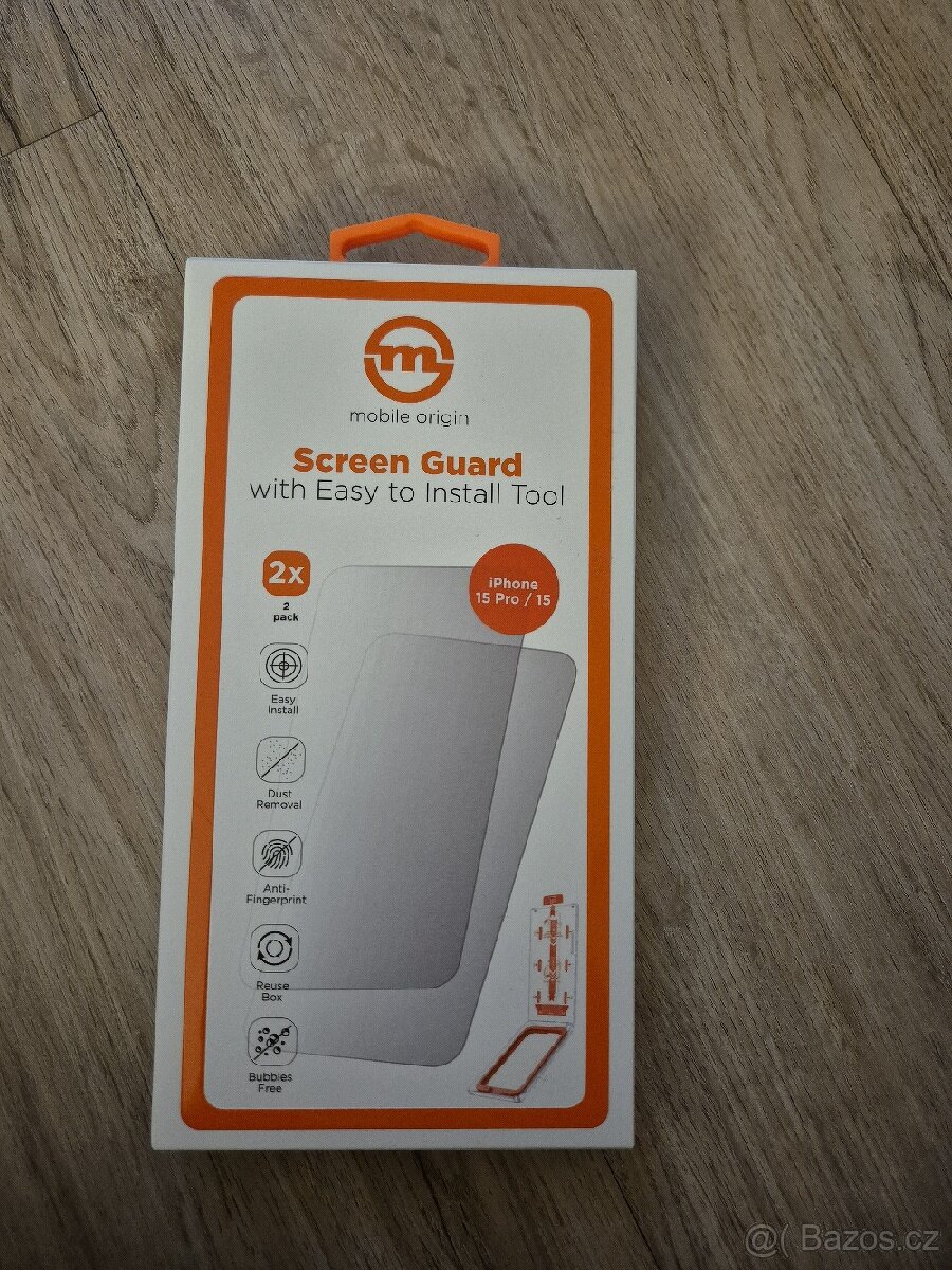 Mobile Orig.screen Guard iPhone 15 Pro/15 2ks s aplikátorem