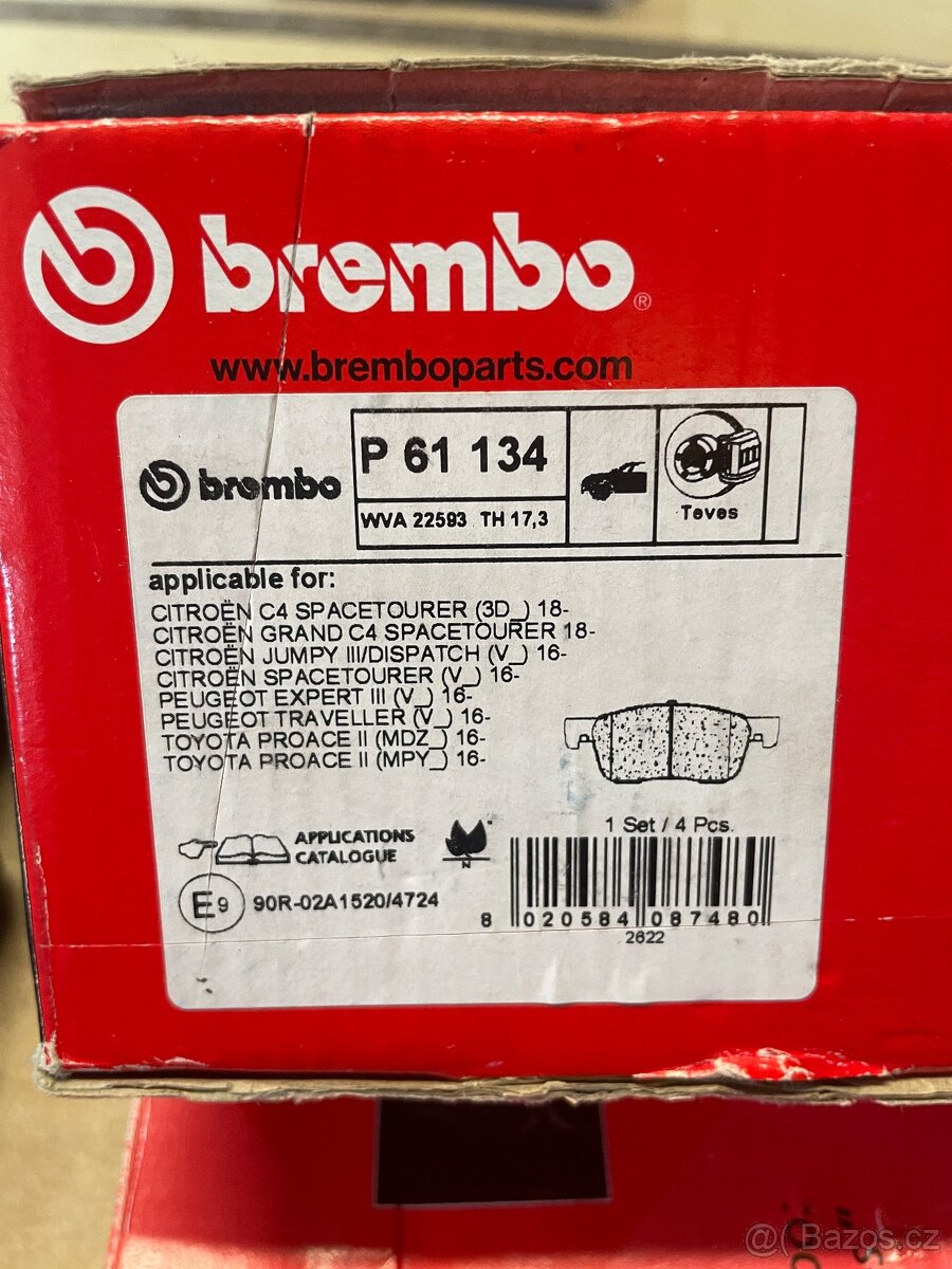 Brzdove desticky brembo P61134