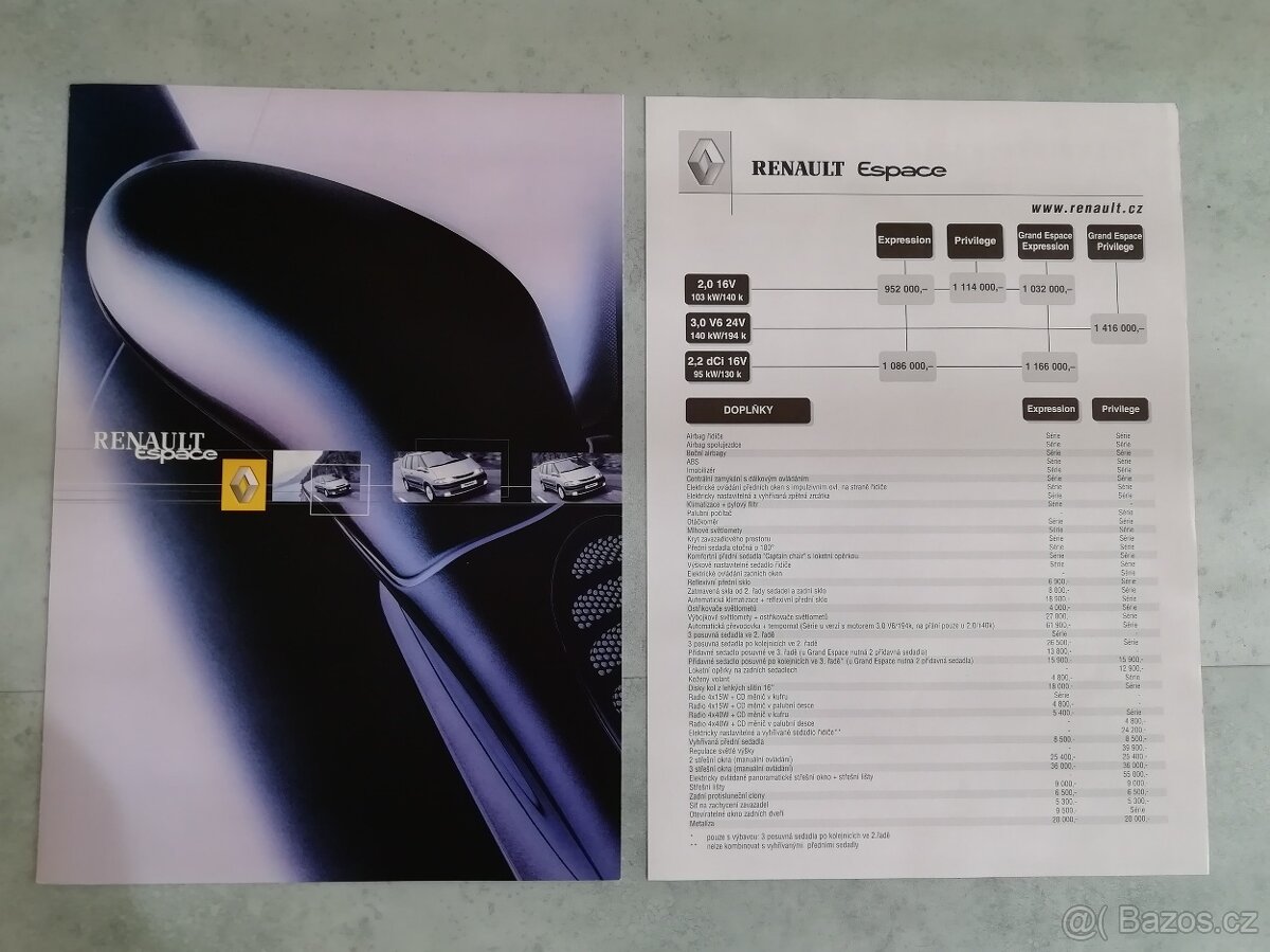 Renault Espace - prospekt a ceník - doprava v ceně