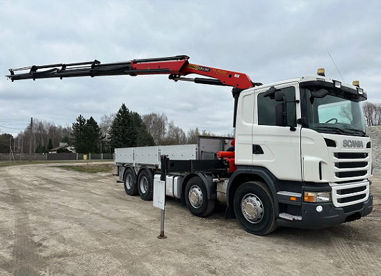 Scania G480 8x4 - valník s hydraulickou rukou Palfinger