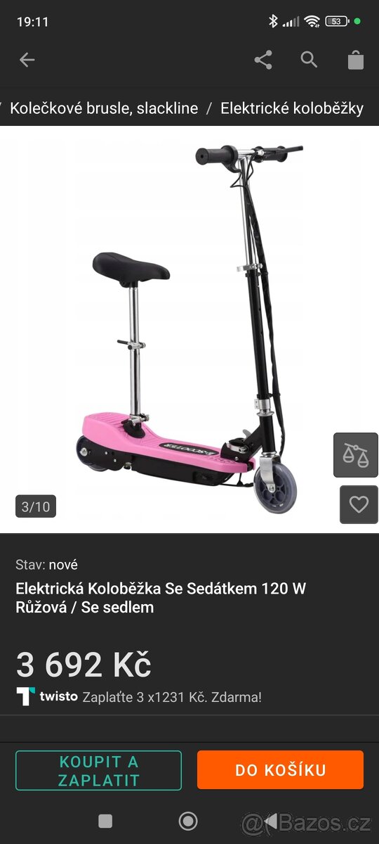 Dětská elektrokoloběžka