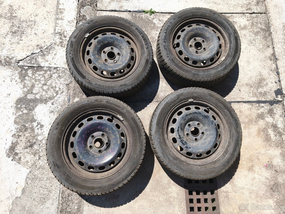 16" zimní komplet 5x112 Škoda Octavia, Golf + 205/55R16 8mm