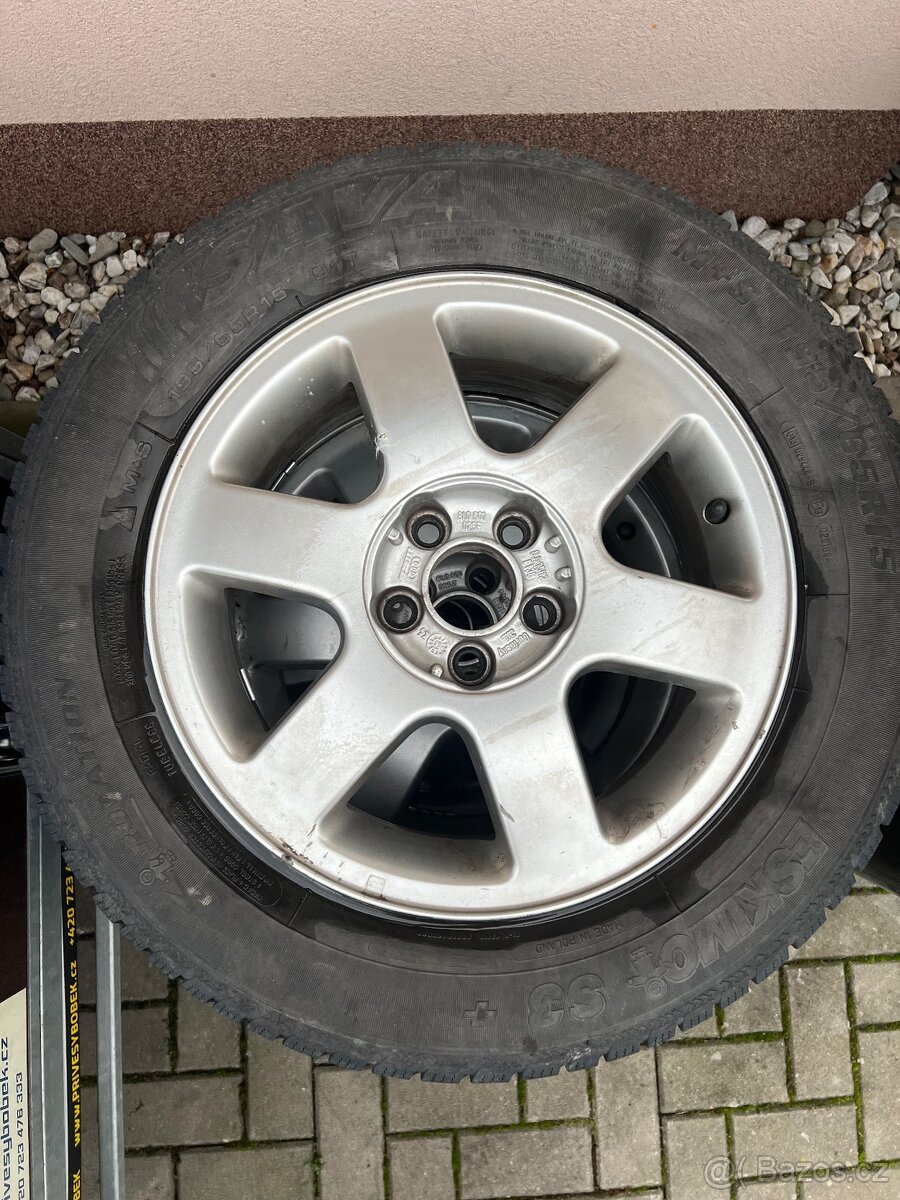 Prodám ALU AUDI, ŠKODA,VW,SEAT +zimní pneu 195/65