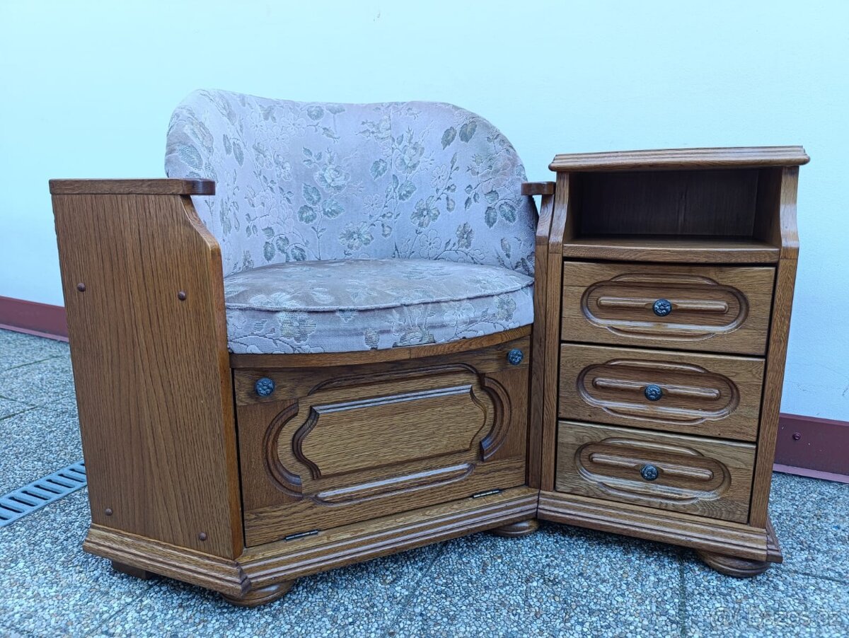 Rustikální botník, stolek, posezení, nábytek z masívu