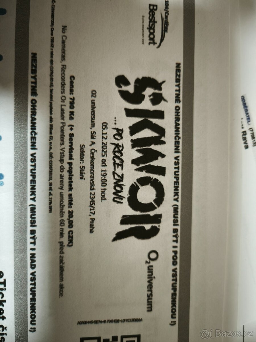 ŠKWOR 5.12 2025 UNIVERSUM PRAHA 2 VSTUPENKY