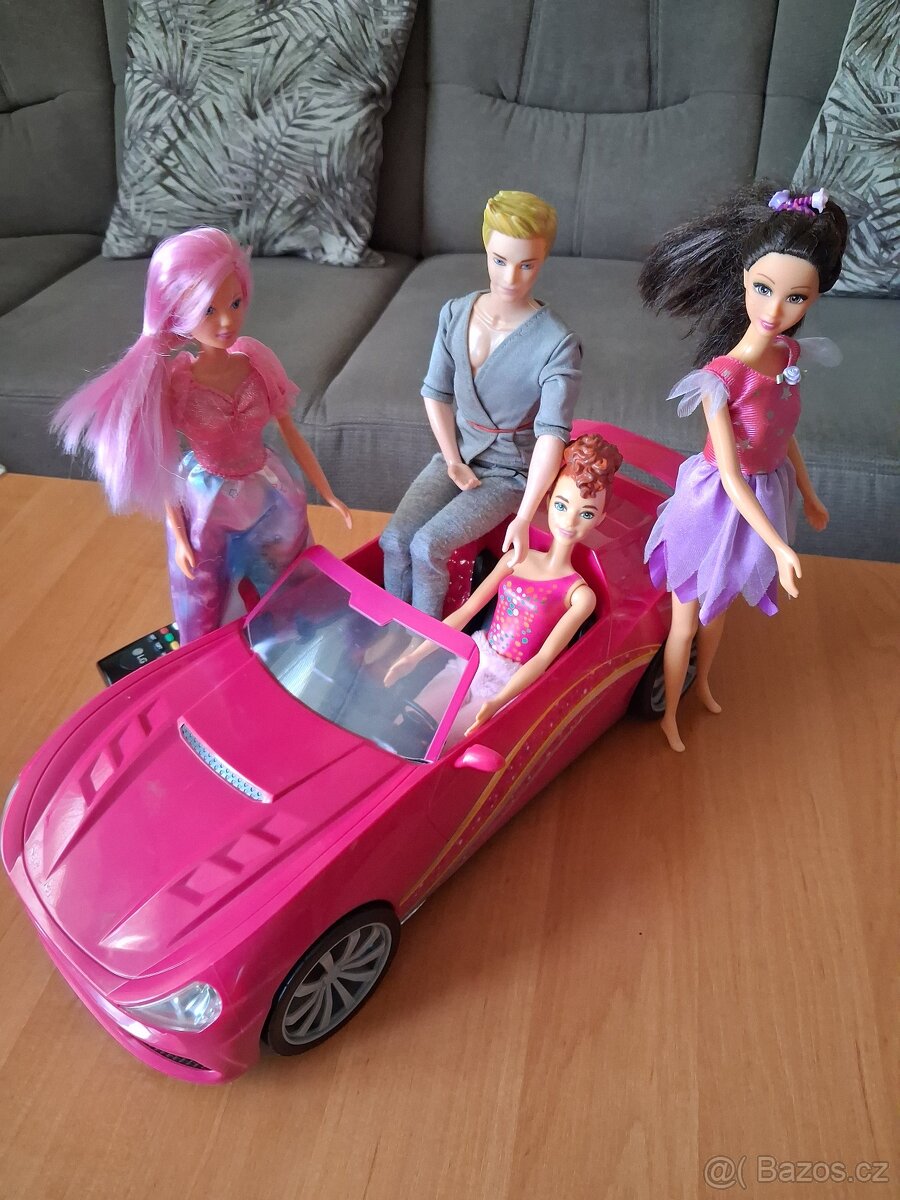 Barbie s autem+3panenky
