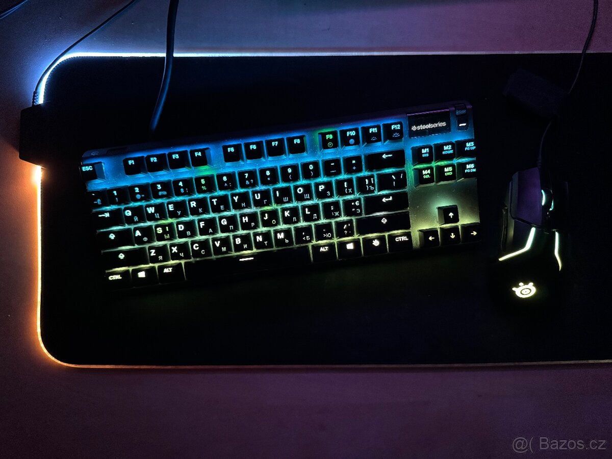 SteelSeries herní set: Apex 7 TKL, Rival 600, QcK Prism XL