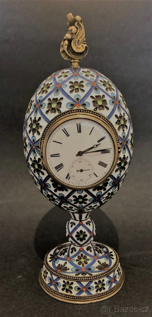 Starožitné Imperial Russian 88Silver Enamal Easter Egg
