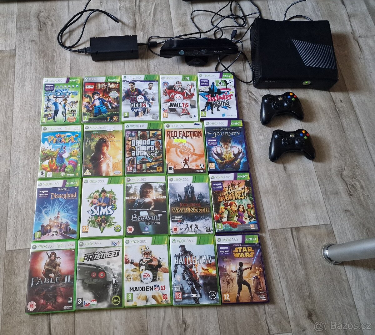 Xbox 360-250gb,2x ovladač, kinect, 20xhra