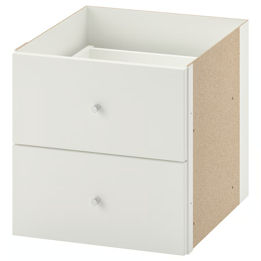 IKEA KALLAX, Vložka se 2 zásuvkami, bílá, 33x33 cm
