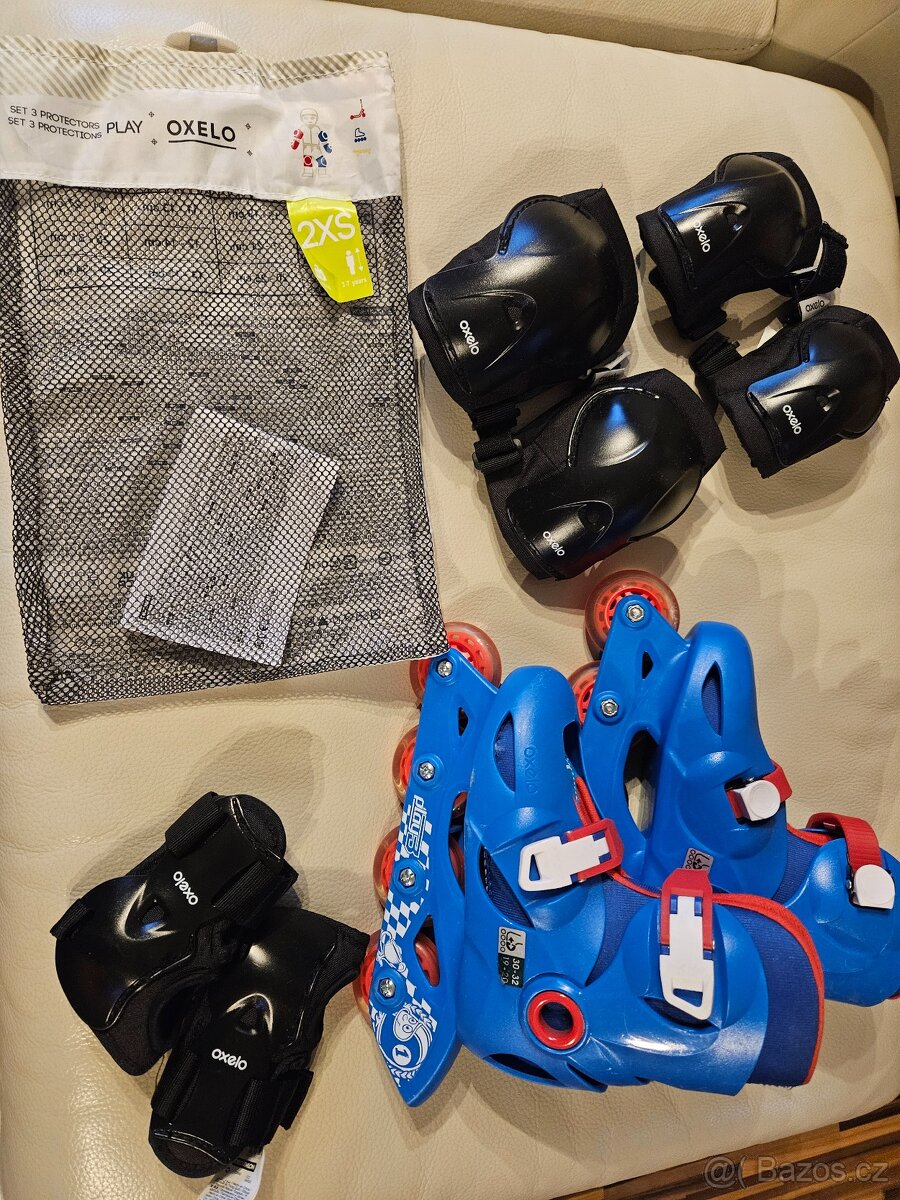 Kolečkové brusle 3-7 let s chrániči