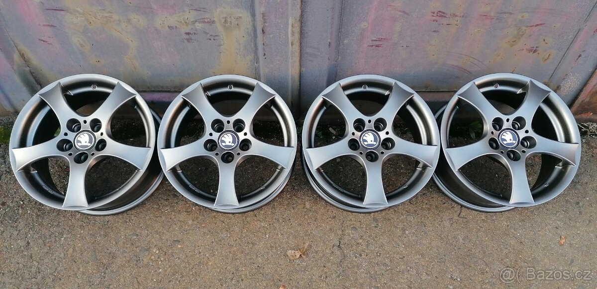4ks Alu kola 5X100 15" Rapid,Octavia 1 -TOP STAV